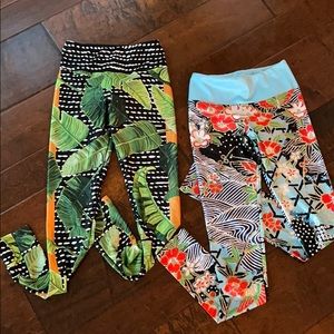 2 pairs Gold Sheep yoga leggings